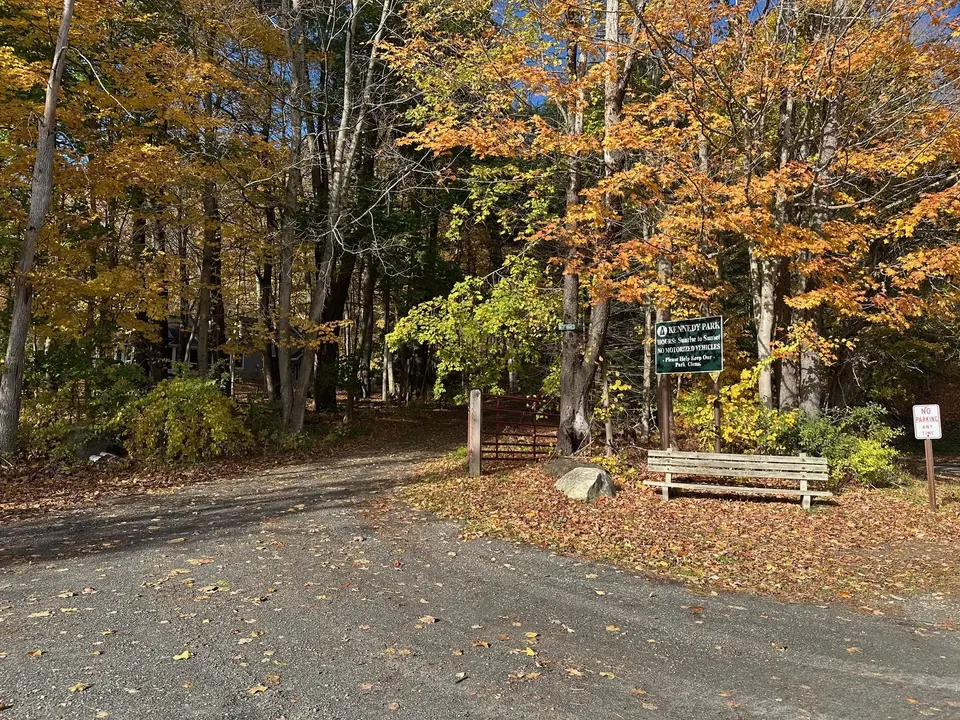 The parking and Entrance to Kennedy Park at the DPW.